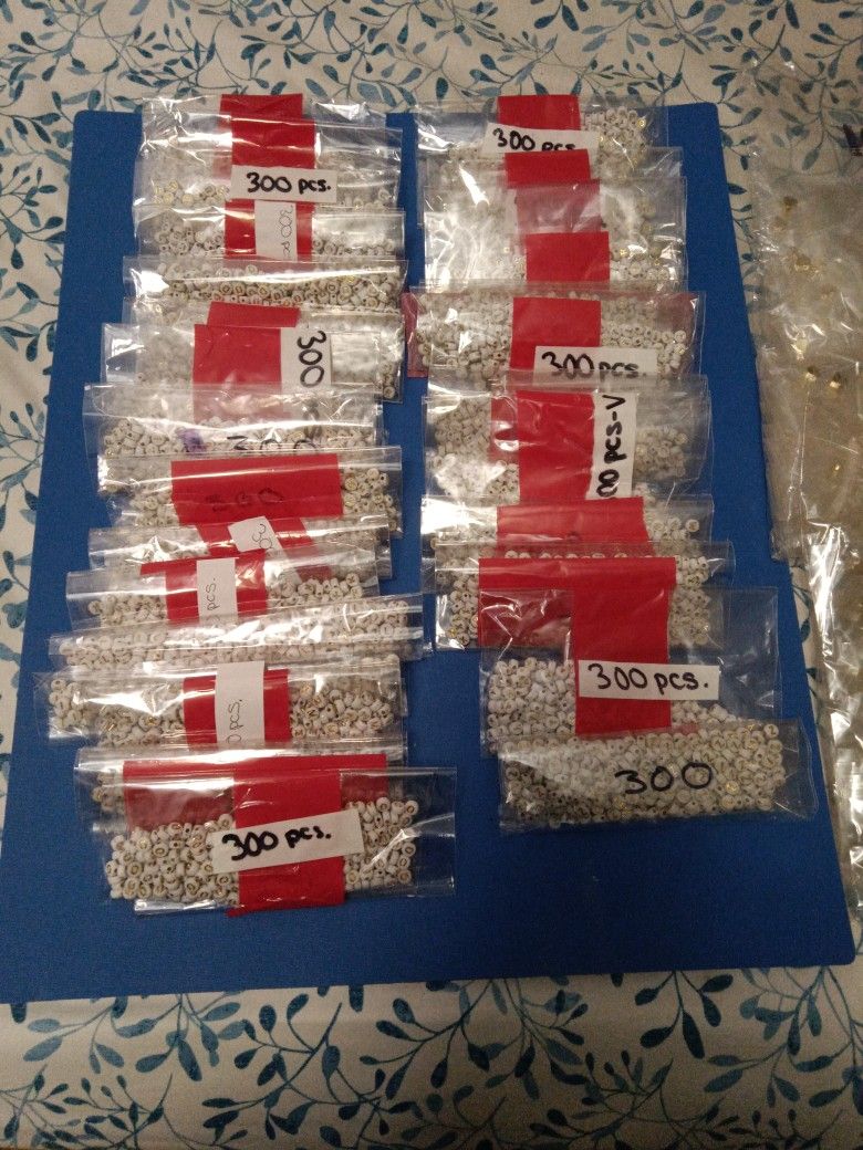 White/Gold Alphabet Charms + Gold Heart Charm