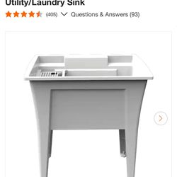 RUGGED TUB 32 in. x 22 in. White Freestanding Utility/Laundry Sink