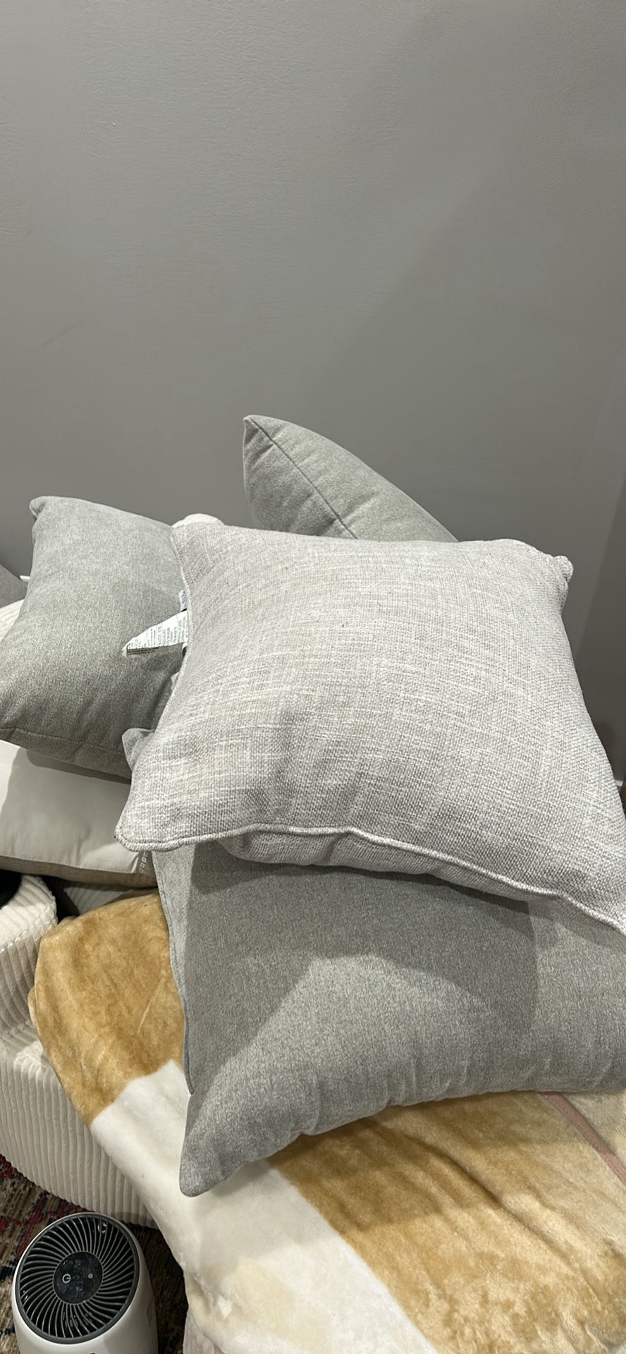 Plush Cream Couch Pillows (NEW)