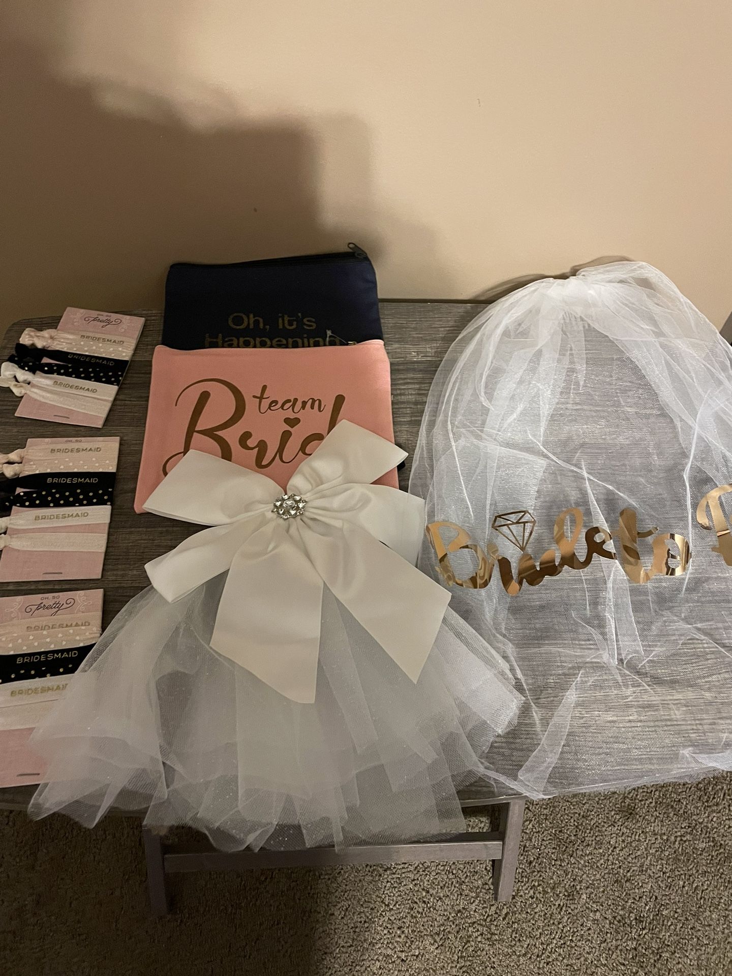 Bridal Bundle Bride To Be Bachelorette Accessories Veil