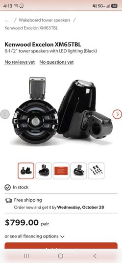 Kenwood Excelon Motorsports 6.5" Marine Tower Speakers