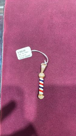 14K Yellow Gold Barber Pole Pendant