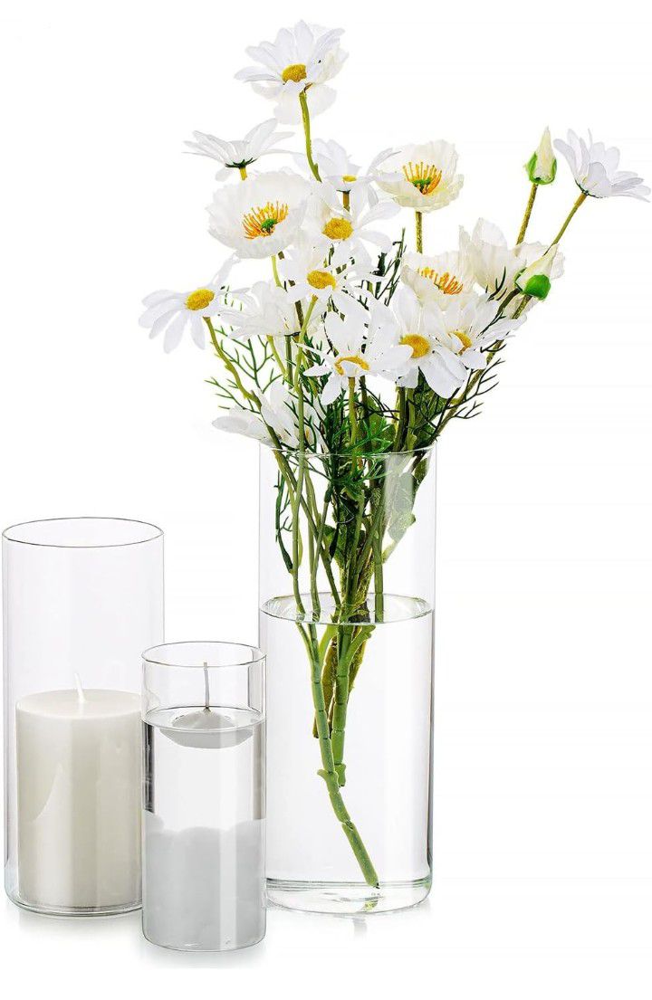 Set Of 3 Cylinder Vases 