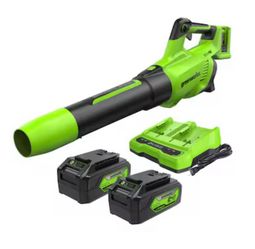Greenworks 48V 585 Cfm Leaf Blower With 4Ah Battery 2Pk & Dual Charger Kit