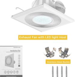 Bathroom 11.8IN Exhaust Fan with Light 165CFM 3CCT Shower Bathroom Vent Fan with 1400lm Led Light Combo Quiet 1.2 Sones Bath Ceiling vent with Adjusta