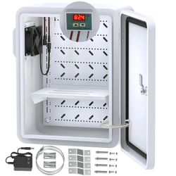 Outdoor Electrical Box with Thermostat and Fan, Precise Temperature Control 0.1°F, IP65 Water Resistant Rating, Galvanized Steel2503LUP1