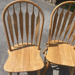 Set Of Solid Oak Ding Room Kitchen Chairs 