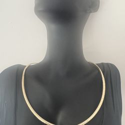 Vintage Gold-tone Sterling Silver 925 Omega Chain Necklace 