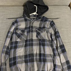 Hooded Flannel Jacket Size Small