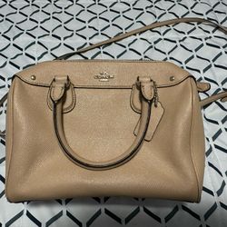 Beige Coach Crossbody Purse