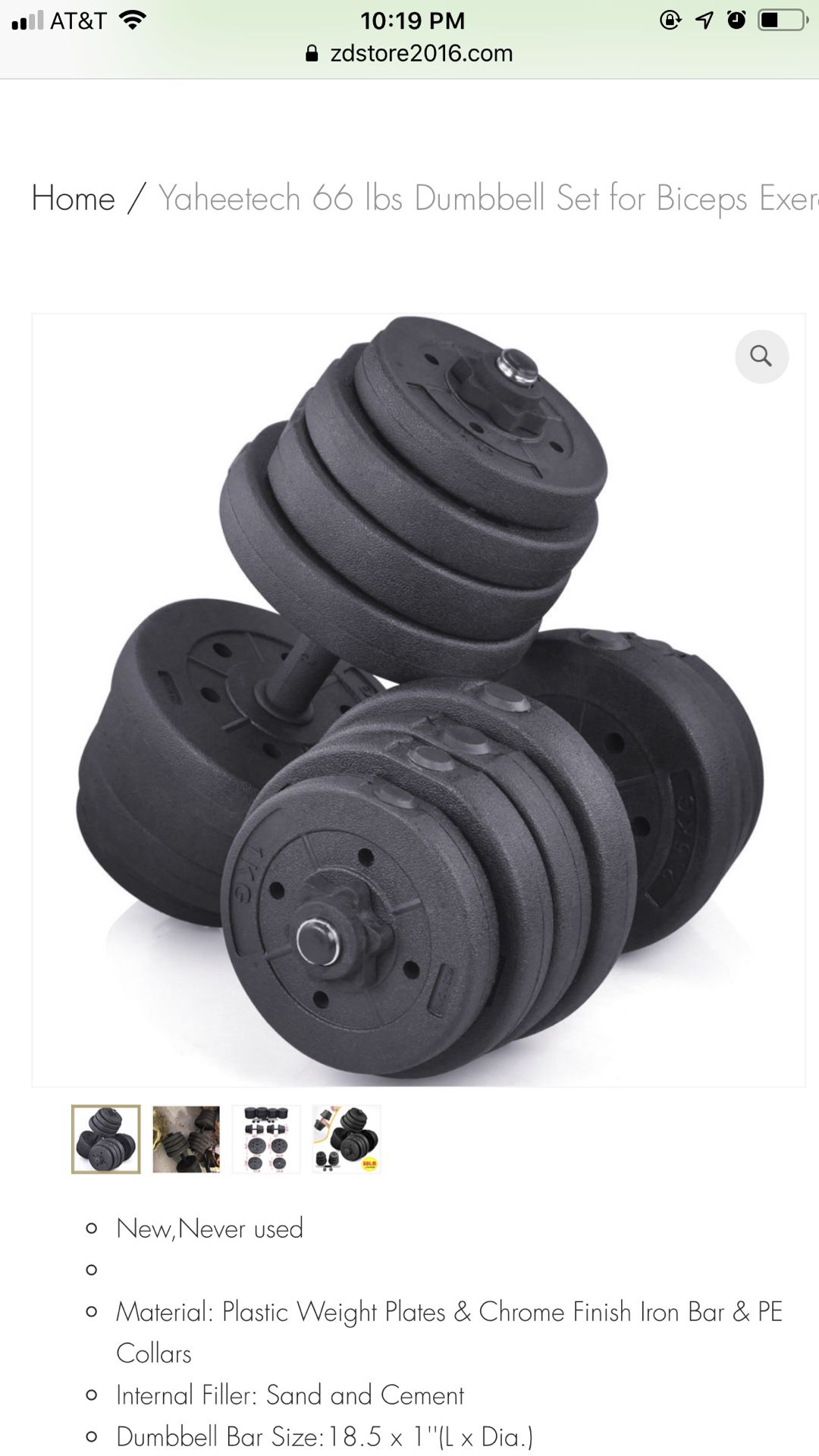 Yaheetech 66 lbs Dumbbell Set for Biceps Exercise Fitness Weight Training