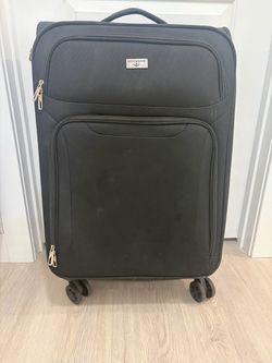 Black Dockers Checked Bag Large Rolling Luggage