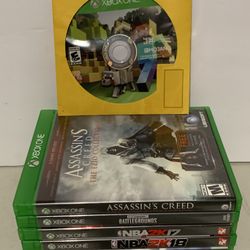Xbox One Game Lot (6 Games) Assassin's Creed, PUBG, Madden, NBA 2K Bundle