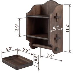 2 Tier Spice Rack, Wooden Shelf for The Wall  New