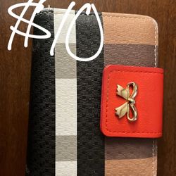 Striped Wallet With Red Bow 