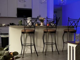 3 Metal Bar Stools 