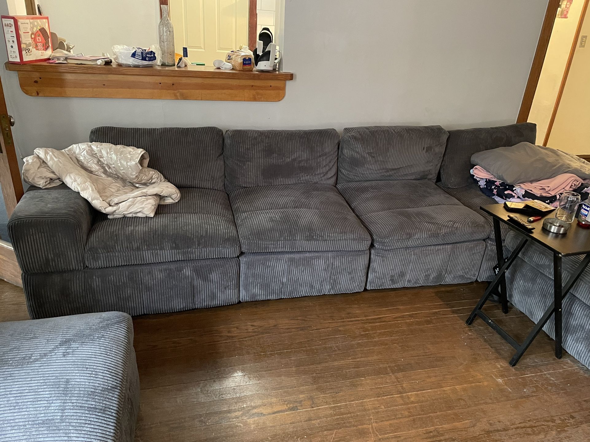 Wayfair Grey Sectional With Ottomans