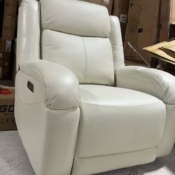 ❤️‍🔥 Genuine Leather Recliner Chairs with Motor for Adults, Wall-Mounted RV Recliner with Motorized Headrest and Charging Ports, Electric Recliner fo