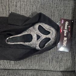 Ghost Face Bling Halloween Mask with Hood