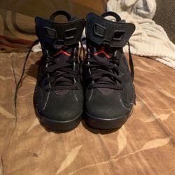costume black and red jordan 6 size 13