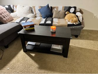 Lift-Top Coffee Table with Storage Shelf - Espresso Finish - Like New