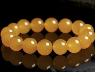 Yellow agate natural chalcedony bracelet