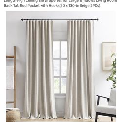 New Beige Blackout Curtains Size 50”x130