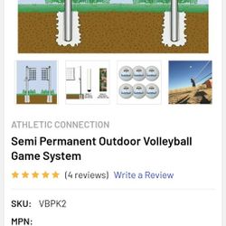 Regulation-Sized Semi-Permanent Super High Quality Outdoor Volleyball Net with Steel Ground Sleeves