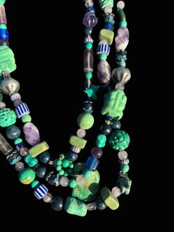 Three-Strand Multicolored Turquoise Necklace