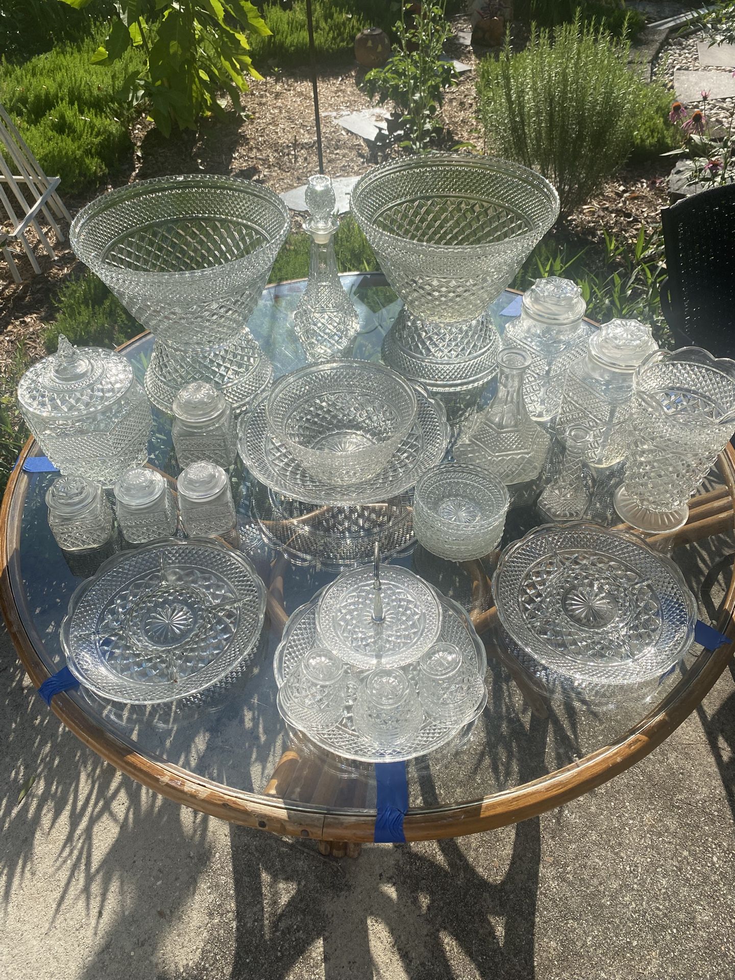 75+ Assorted pieces of Vintage Wexford Anchor Hocking including Two Punch Bowls with Bases and much, much, more!