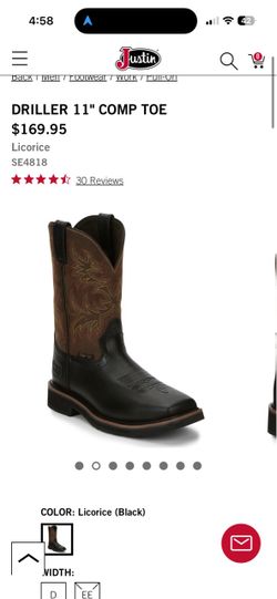 Brand new Justin safety boots
