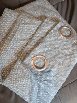 Gray Plaid Grommet Curtain Panel 42x84 Light Filtering Polyester Machine Wash