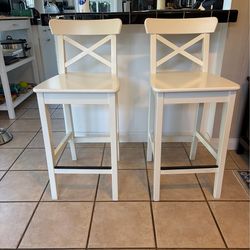 2 IKEA Rosentorp Bar Stool Chairs – Good Condition
