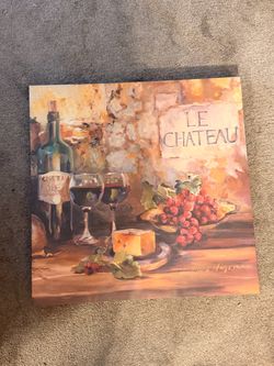 Le Chateau Wine and Cheese Canvas Wall Art