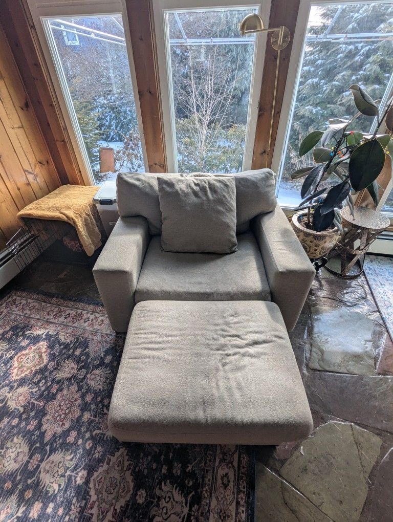 Chair And A Half With Ottoman For Sale