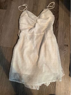 Lucy in the Sky white dress, open back+bows, size XS