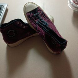 Converse Burgundy Textured High Tops