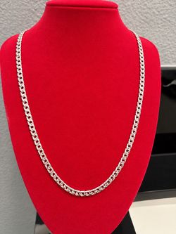 925 Sterling Silver Double Cuban Link Chain Necklace