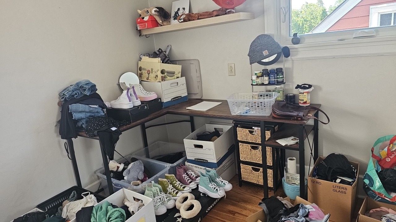 Corner Desk! Used Only As Sheliving