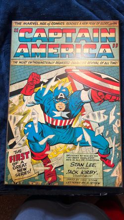Retro Comicbook  Wooden Wall Art Captain America