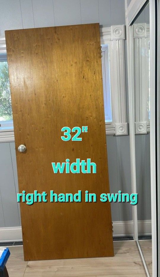 Solid Wood Right Hand In Swing Wooden Door Interior 32" Standard