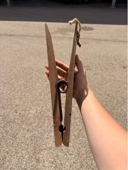 Large wooden spring clip decor