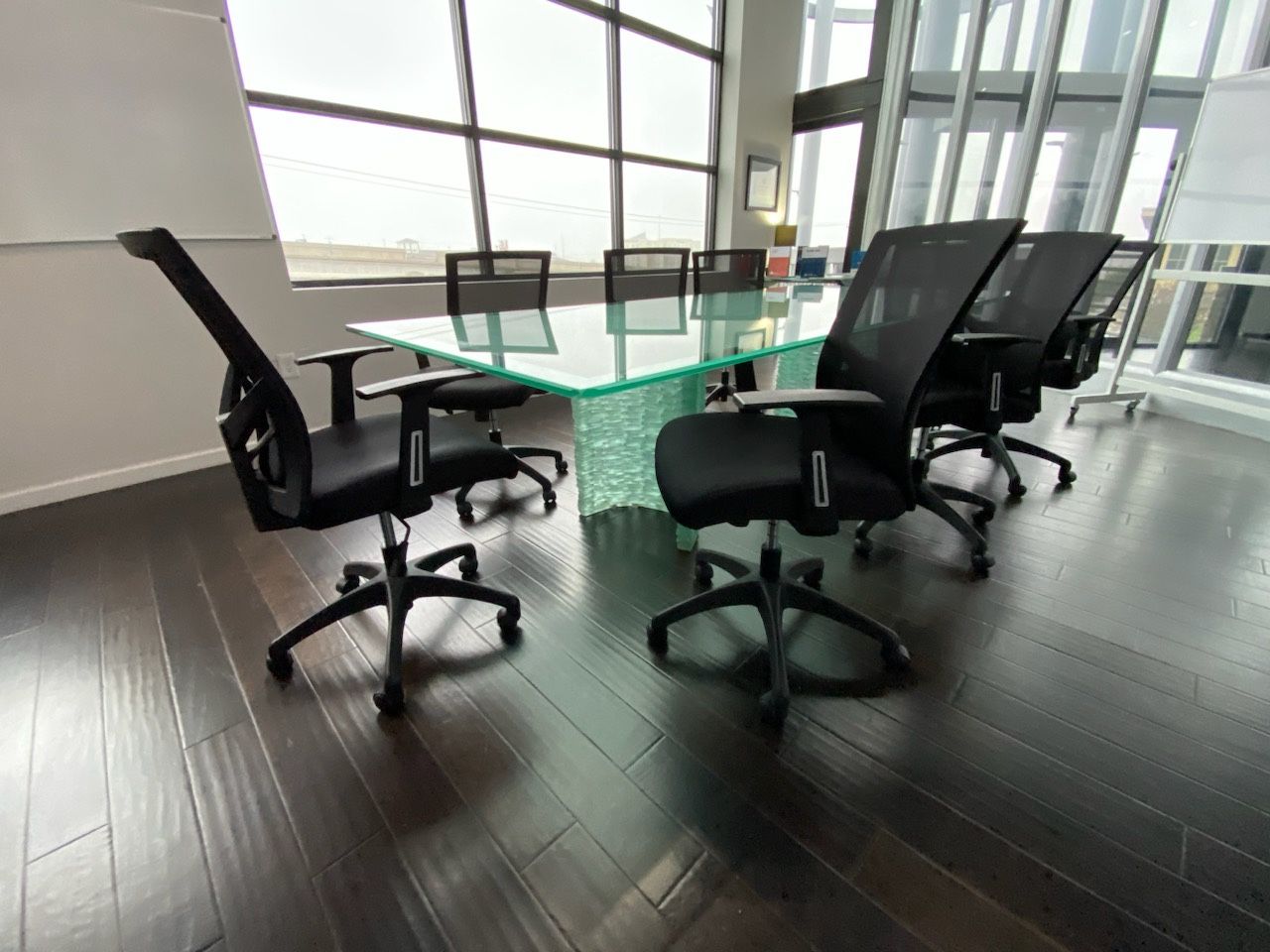 STUNNING GLASS Conference Table With All Glass Stands (No Chairs) PAID