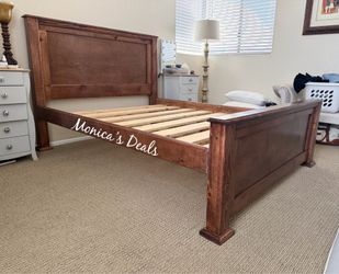 Queen Solid Wood Bed Frame $460
