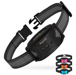 Rechargeable Dog Bark Collar - No Shock Training Smart Collar - Beep & Vibrating - Anti Bark Collar for Large Dog, Medium & Small Dog - No Shock Bark 