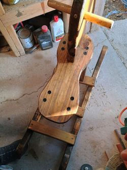 2 wooden horses