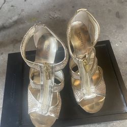 Gold Michael Kors Heels Size 7