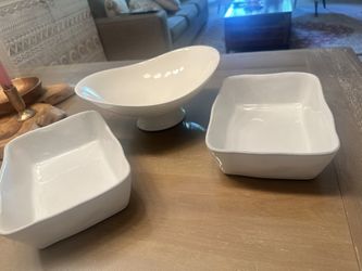 Crate &Barrel White Dishes
