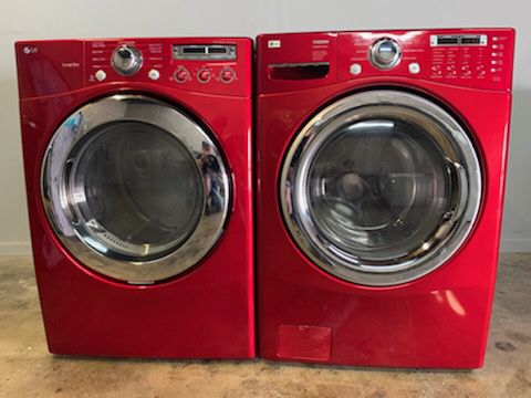 CANDY RED APPLE LG WASHER AND DRYER SET