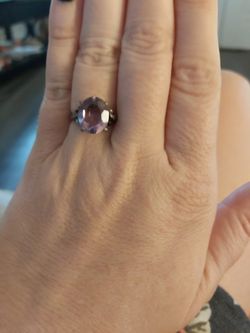 Vintage silver amethyst ring
